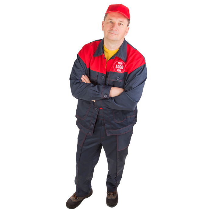 Graue und Rote Automobil-Uniform