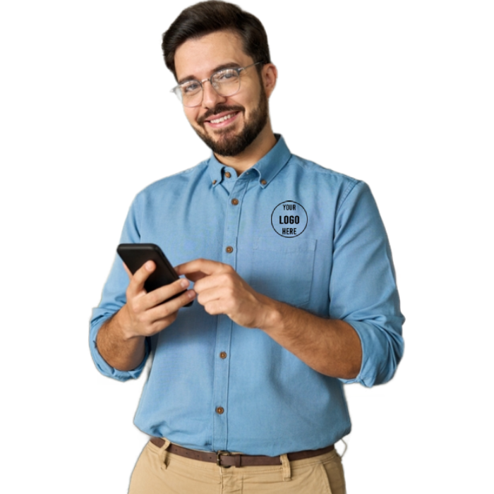 Blaue Uniform Hemd Herren