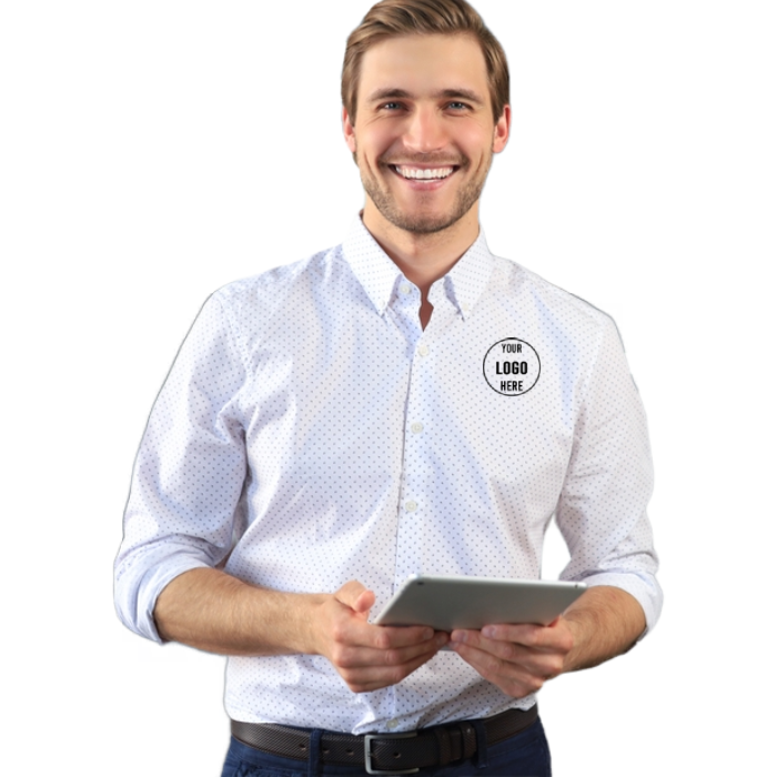 Männliches Hemd mit langen Ärmeln in Weiß