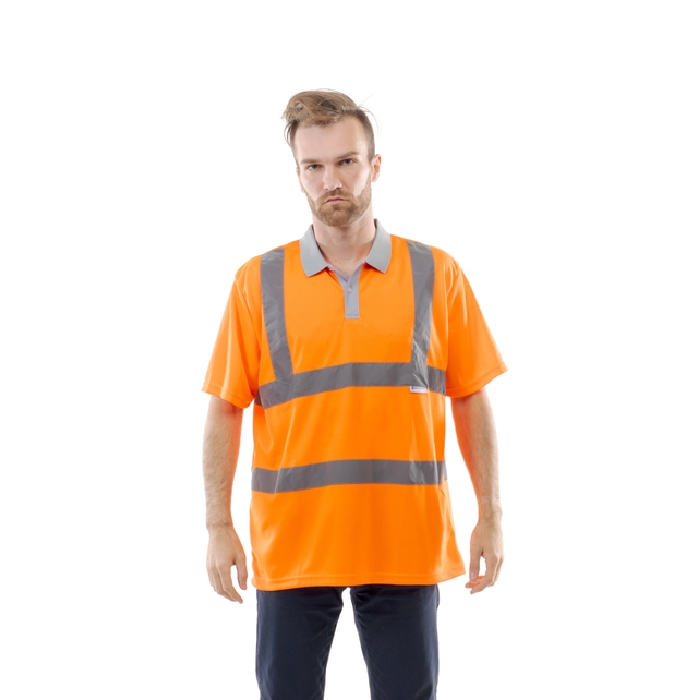 Kurzärmeliges orangefarbenes Industrie-T-Shirt