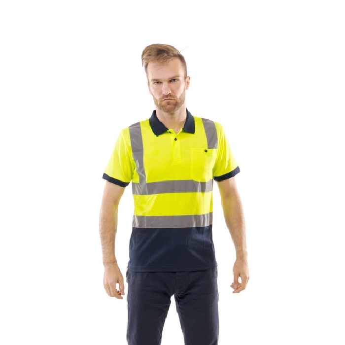 Kurzärmeliges gelbes/ schwarzes Industrie-T-Shirt